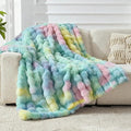 Faux Fur Twin Blanket for Couch, 1000 GSM Cozy Fuzzy Fluffy Soft Plush Thick Bubble Sherpa Blanket for Sofa Bedroom Living Room, Mothers Day Birthday Gifts for Women Home Decor