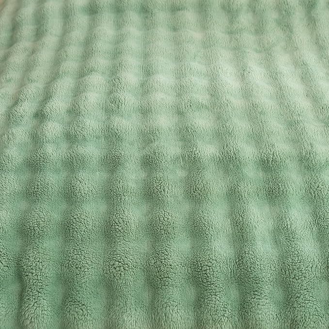 YUSOKI Luxury 3D Bubble Light Weighted Throw Blanket 1.8lb,All Ages,Home Decoration, (Sage Green,50 * 60inches)