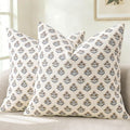 YCOLL Farmhouse Floral Print Throw Pillow Covers 22x22 Set of 2, Rustic Decorative Cushion Covers for Sofa Couch Bed Living Room, Vintage Floral Patterned Cottage Home Decor, Vintage Walnut