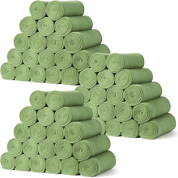 60PCS Sage Green Blankets Bulk 50 X 60, Soft Lightweight Throw Blanket Kit Cozy Blankets Bulk for Bed Sofa Couch Warm Pet Fleece Blanket Set for Wedding Homeless Home Office Travel Gift for Seasons