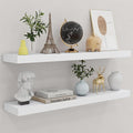 fuqing 36 Inch White Floating Shelves for Wall, Solid Wood White Floating Shelves Set of 2, Lightweight Wood Wall Mounted Shelves for Bathroom Bedroom Living Room Kitchen