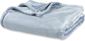 Berkshire Blanket Classic VelvetLoft® Solid Bed Blanket, King Size Bed Blanket, Lightweight Soft Fuzzy Plush Blanket for Bed and Couch, Polar Blue, 90x108 Inches
