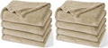 PHF Ultra Soft Fleece Blanket Queen Size, No Shed No Pilling Luxury Plush Cozy 300GSM Lightweight Blanket for Bed, Couch, Chair, Sofa, Perfect Decorations Gifts, 90" x 90", Khaki (Pack of 2)