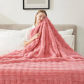 Cozy Bliss Fluffy Pink Faux Fur Throw Blanket for Couch,Warm Cozy Soft Throw Blankets for Sofa Bed Living Room,60x80 Inches