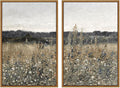 InSimSea 2 Pcs Framed Wall Art Vintage Landscape Decor, Meadow Scenery Paintings Above Bed Wall Decor, Canvas Prints, Living Room Bedroom Office Farmhouse Decorations, 16"x24" Set of 2