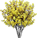 Mandy's Yellow Artificial Baby’s Breath Flowers 6 Bundles Silk Gypsophila, 18.5 Inch European Style Modern Home Decor Centerpiece, Neutral Wedding Flower Arrangements