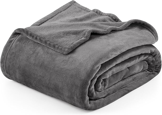 Utopia Bedding Grey Fleece Blanket Twin Size Lightweight Fuzzy Soft Anti-Static Microfiber Bed Blanket (60x80 Inch)