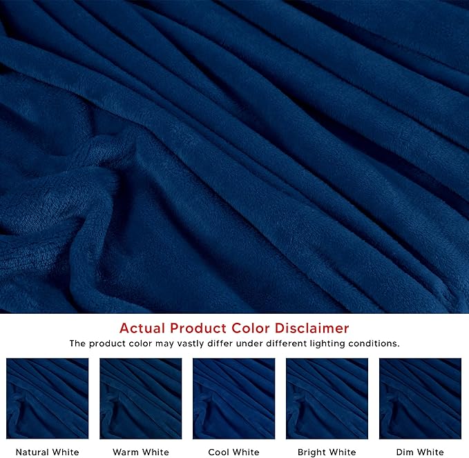 Utopia Bedding Navy Fleece Blanket Throw Size Lightweight Fuzzy Soft Anti-Static Microfiber Bed Blanket (60x50 Inch)