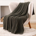 BATTILO Green Throw Blanket for Couch, Fluffy Soft Plush Knit Throw Blankets, Cozy Warm Lightweight Blanket for Bed, Sofa, Travel, Olive Green, 50"x60"