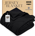 Utopia Bedding Knit Blanket Full Size (90x84 Inches, Black) Soft Lightweight Jersey Breathable Sweatshirt Blanket for Bed,Couch & Sofa