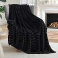 Joiedomi Black Throw Blanket for Couch, Soft & Warm Black Fleece Blankets Gifts for Women Men Mom, Cozy Cute Soft Throw 50x60 Inches