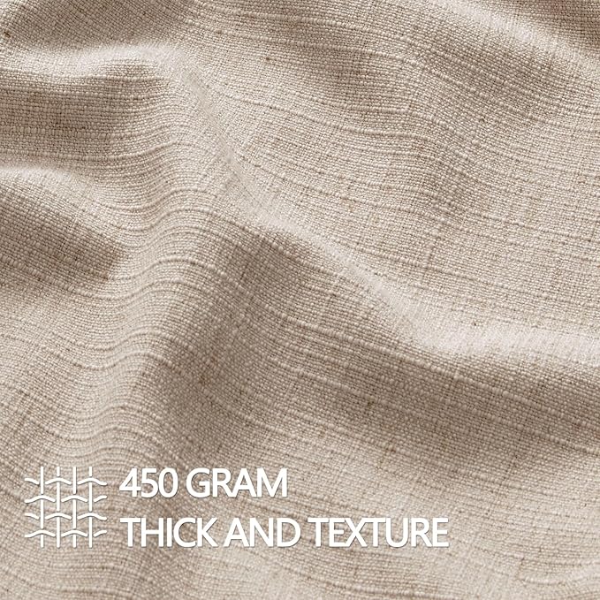 MIULEE Euro Sham Pillow Covers for Bed 24x24, 2 Pack Oatmeal Linen Thick & Textured Decorative Throw Pillow Covers, Neutral Cushion Cases, Modern Farmhouse Home Decor, No Filling