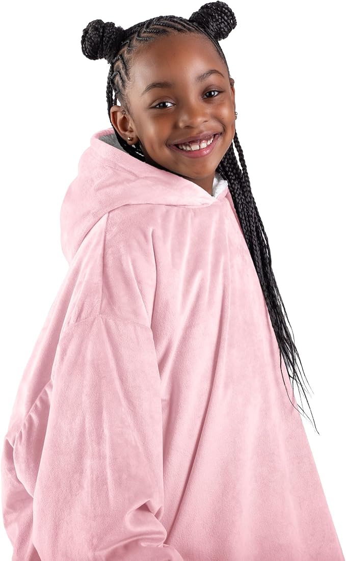 Bare Home Wearable Blanket Hoodie - Soft Plush Sherpa - Warm and Cozy - Oversized Wearable Blanket - Adult & Kid Sizes