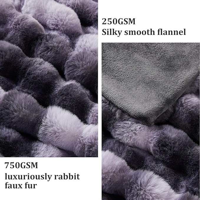 Faux Fur Twin Blanket for Couch, 1000 GSM Cozy Fuzzy Fluffy Soft Plush Thick Bubble Sherpa Blanket for Sofa Bedroom Living Room, Mothers Day Birthday Gifts for Women Home Decor