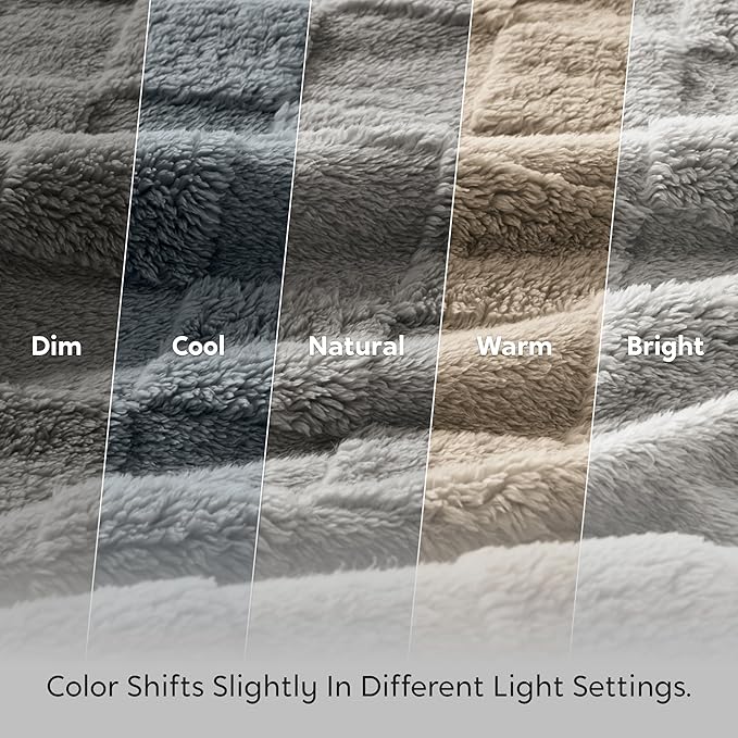 Joiedomi Throw Blanket for Couch, Soft Grey Fleece Checkered Blankets Gifts for Women Mom Girls, 280GSM Cozy Cute Soft Throw Home Room Decor Aesthetic Gifts 50x60 Inches