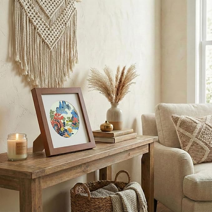 Newscz Framed Wall Art 8.3x8.3 Inch Modern Home Decor for Living Room Bedroom Wall Decor Above Bed & Office Aesthetic Gallery Wall Frame Set Farmhouse & Art Deco Decor Dining Room Kitchen Wall Decor (H-B03)