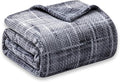 COOVA Fleece Throw Blanket for Couch, Super Soft and Cozy 3D Jacquard Warm Blankets, Lightweight and Fuzzy Throw for Bed, Sofa, Chair, Giftable (Dark Grey, 50"x60")