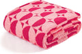 3D Circle Pattern 300 GSM Hot Pink Throw Blanket for Couch - Fleece Picnic Blankets for Women,Warm Spring Throw Blanket, 50x60 Inches