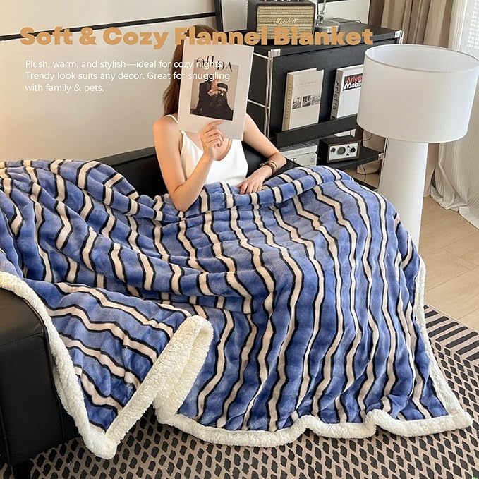 Full Size Fleece Blanket for Bed - Soft Cozy Fuzzy Blankets Gift for Women, Soft Microfiber Bedding Bedroom Decor Winter 60"x80"