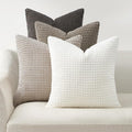 Topfinel Fall Pillow Covers Set of 4,Soft Corduroy Boho Strip Textured Neutral Grey Pillow Covers,Modern Farmhouse Cute Autumn Home Decor Gray Living Room Sofa Couch Bed 40x40 cm