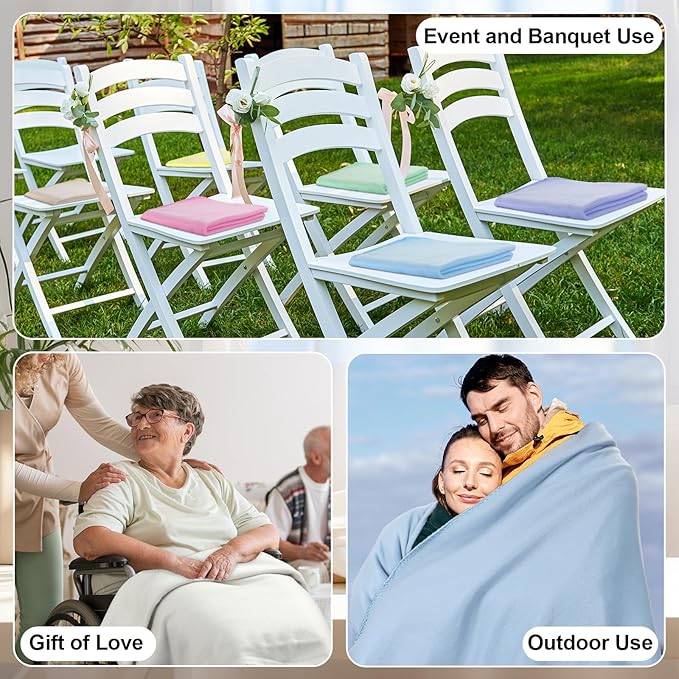 80PCS Pastel Fleece Blankets Bulk 50 X 60, Soft Lightweight Throw Blanket Kit Cozy Blankets Bulk for Bed Sofa Couch Warm Pet Fleece Blanket Set for Wedding Homeless Home Office Travel Gift for Seasons