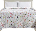 Elegant Comfort Ultra Soft Print Flannel Fleece Bed Blanket, Cozy-Fuzzy Lightweight Bedspread Coverlet, All Season Decorative Blanket for Couch, Sofa, Floral Design, Queen Size, Bloom