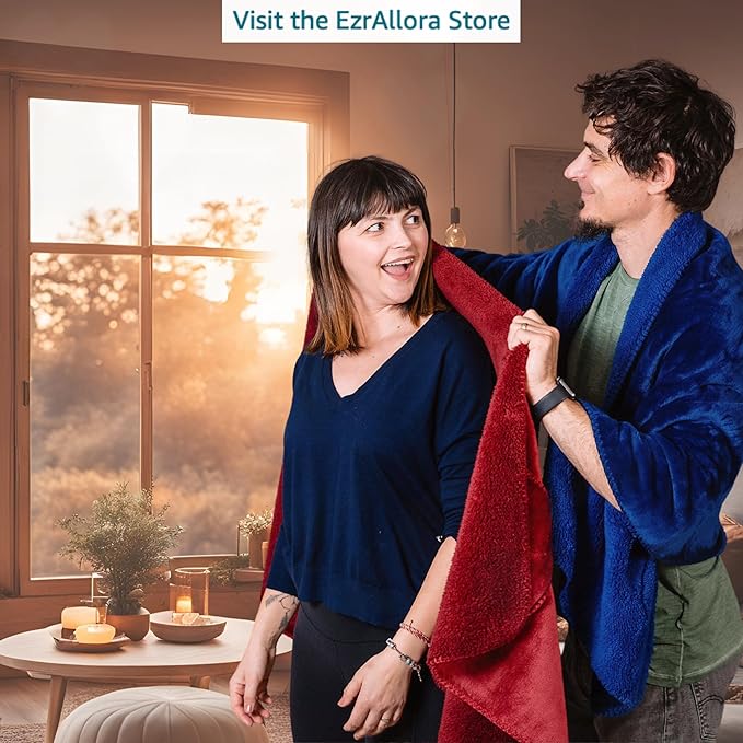 Premium Double Layer Wearable Blanket for Women -Easy On Easy Off No Sleeves- Drape and Go - Gifts for Women Who Have Everything - Gifts for Her Grandma and Mom (Burgundy)
