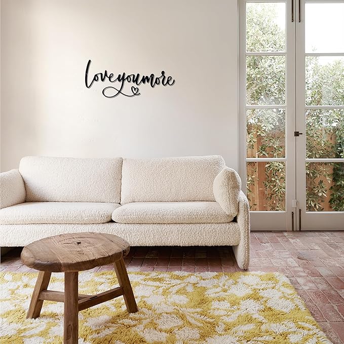 Love You More Sign Metal Wall Decor Love You More Metal Wall Decor Hanging for Living room Bedroom House Decoration for Housewarming Wedding Anniversary Valentine Gift