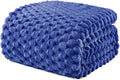 Exclusivo Mezcla Fleece Queen Blanket for Bed, Extra Large Fuzzy Cobalt Blue Bed Blankets, Soft Cozy Plush Sofa Throws for All Seasons, 90x90 Inches
