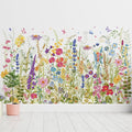 Zonon 6 Pcs Flowers Wall Decals Stickers Vinyl Removable Peel and Stick Colorful Dragonflies Floral Wall Murals Decor for Bedroom Living Room Nursery (Wildflowers)
