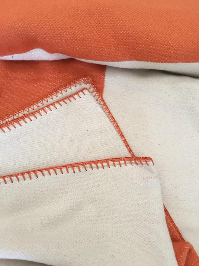 h Blanket Soft Throw Blanket Faux Fleece Cashmere Plaid Warm Shawl Thick Knitted Plush Cozy Comfy for Women Throw Blanket for Sofa Couch Bed Queen King Size 55x66 in (Red Orange)