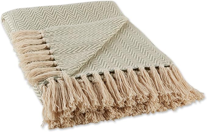 DII Chevron Throw Collection Handloomed Cotton, 50x60, Artichoke