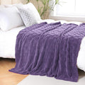 Lavender Fleece Throw Blanket 60”×80” for Couch Sofa Bed,Super Soft Cozy Plush Microfiber Flannel Blanket with 3D Checkered Design Lightweight for Adults,Woman,Girls