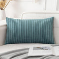 UGASA 14x20 Inch Pillow Cover Pack of 1 Soft Boho Stripe Corduroy Long Rectangle Lumbar Cushion Case Farmhouse Decorative Throw Pilowcase for Bed, Couch, Sofa, Bedroom, Living Room, Blue Grey