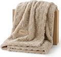 Bedsure Waffle Couch Throw Blanket - GentleSoft Fleece Cozy Blanket for Sofa Bed Room Decor, Super Fluffy Checkered Throw for Women Girls, Warm Cute All Season Gift, Tan, 50x60 Inches