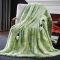 Guohaoi Heated Blanket Electric Throw, Soft Faux Rabbit Fur Electric Blanket with 10 Heating Levels 5 Sitting Timer Auto Off, Dual-Controller Heating Blankets, Machine Washable(84"×90" Light Green)