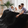 Bedsure GentleSoft Sherpa Fleece Oversized Cal King Blankets for Bed - Thick and Warm Throw for Women and Men, Soft Fuzzy Plush Large Blanket for Winter, Non-Heated, Black, 112x98 Inches