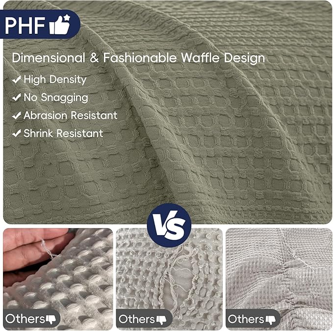 PHF Lightweight Waffle Weave Blanket King Size, Breathable & Ultra Soft, 104"x 90" Soft & Cozy Thin Blanket for All Season & Hot Sleepers, Bed, Home Decor - Dusty Sage