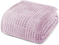 Whale Flotilla Lightweight Fleece Queen Size Blanket for Bed, Fuzzy Soft Blankets with Decorative Jacquard Pattern for All Season, Warm and Fluffy, 90x90 Inch, Lilac
