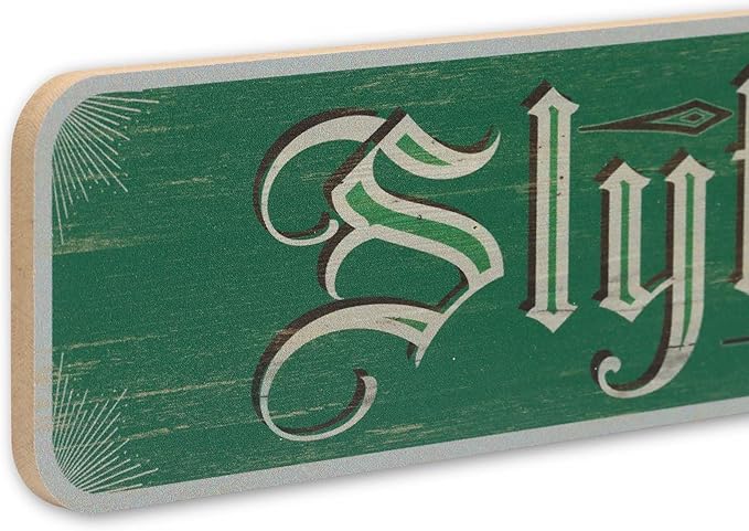Harry Potter Slytherin Horizontal Wood Wall Decor - Vintage Slytherin Sign for Bedroom or Movie Room
