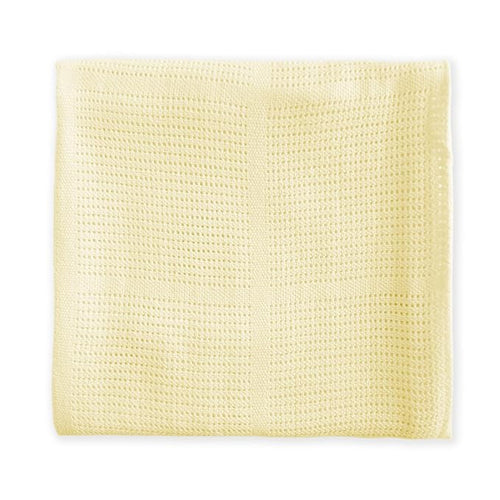 Amazing Baby Cellular Blanket, Premium Cotton, Ultra Soft, Breathable, Cozy Gift for Baby Boys and Girls, Favorite Toddler Blanket, 44 x 44 inches (112 x 112 cm), Soft Yellow