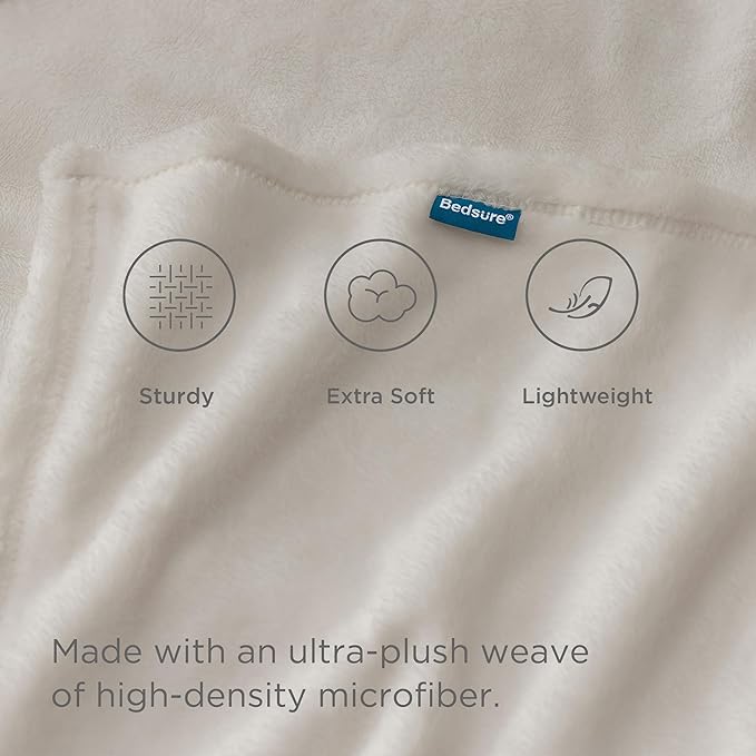 Bedsure GentleSoft Fleece Blanket California King Size Linen - Lightweight Plush Fuzzy Cozy Soft Bed Blankets, 102x96 inches