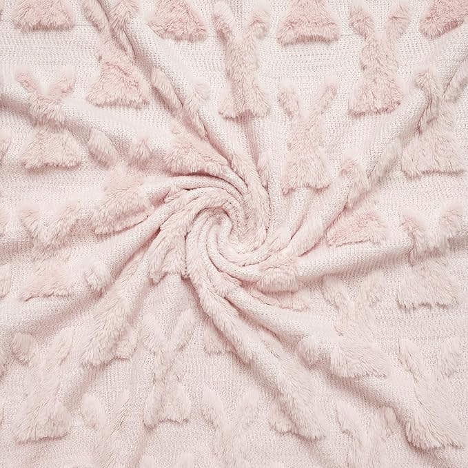 Horaldaily Easter Solid Blanket Throw, Pink Rabbits Soft Fuzzy Plush Faux Fur Cozy Blankets for Couch Sofa Bed Lounging, Ideal Gifts for Kids Adults Wife Self, 50x60