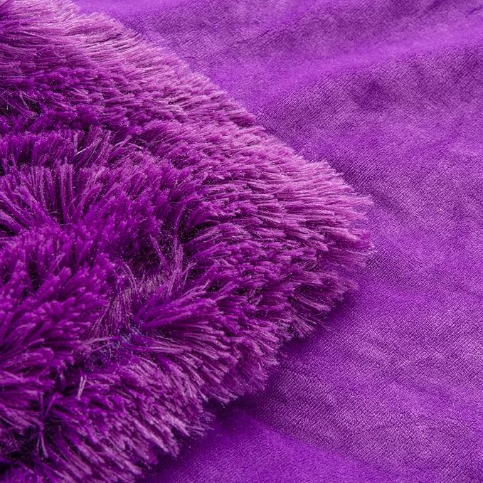 YUSOKI Faux Fur King Blanket(Purple,90" x 104"),Whithout Pillows,Winter Lightweight Plush Fuzzy Soft Cozy Microfiber Comfy Bed Blanket for Women Kids Girls Couch Sofa Washable