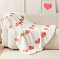 Amazon Basics Fleece Throw Blanket, Reversible Decorative Hearted Pattern for The Bed, Couch and Sofa, 50" W × 60" L, Red Heart