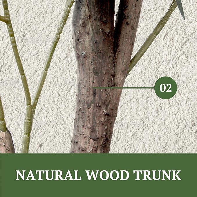 Waterproof Artificial Olive Tree, 5.5 FT Tall Faux Olive Tree for Home Indoor Decor, Floor Plant with Textured Leaves Fruits, Realistic Wood-Grain Trunk, Fake Plant for Living Room Bedroom Office
