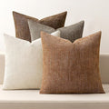 MIULEE Pack of 4 Fall Decorative Throw Pillow Covers 16x16 Inch Brown Chenille Textured Throw Pillows Boho Farmhouse Rustic Cushion Covers for Vintage Modern Home Decor Couch Sofa Bed Living Room
