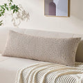 Allorry Decorative Lumbar Pillow Cover 14x36 Beige Striped Wool Long Body Pillow Neutral Textured Boho Lumbar Throw Pillow Cushion Covers for Modern Farmhouse Sofa Bed Living Room Decor SY011-A14