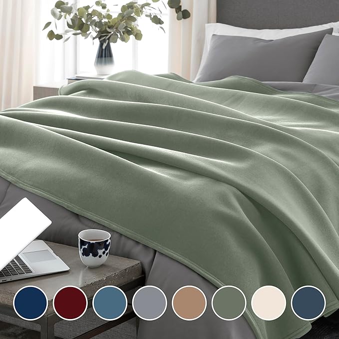 King Throw Blanket - Original Blanket - Snuggle-Ready - Durable Machine Washable Pet Friendly - All-Season Comfort - Layering Bed Sofa Blanket - Blanket for Bed - Cozy Throw Blanket - Sage Green