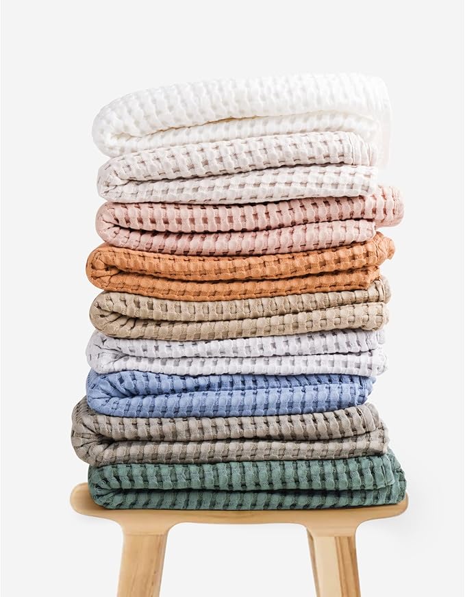 Konssy Waffle Baby Blanket - Soft & Cozy Nursery Swaddle Blanket, Lightweight Toddler Throw for Boys & Girls, Ideal for Wrapping(Pink)